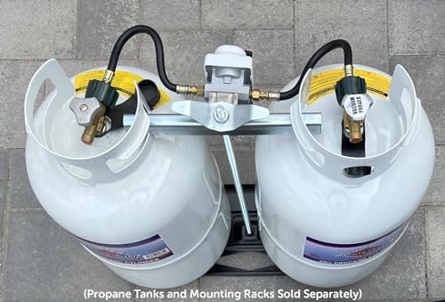 2-Stage Auto Changeover LP Propane Regulator with Two 12 Inch Pigtails D68706