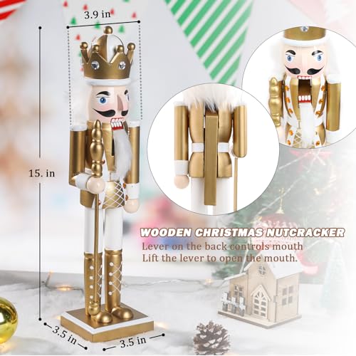 16 Inch Wooden Nutcracker Christmas Decoration for Table Desktop Fireplace Indoor Home H891