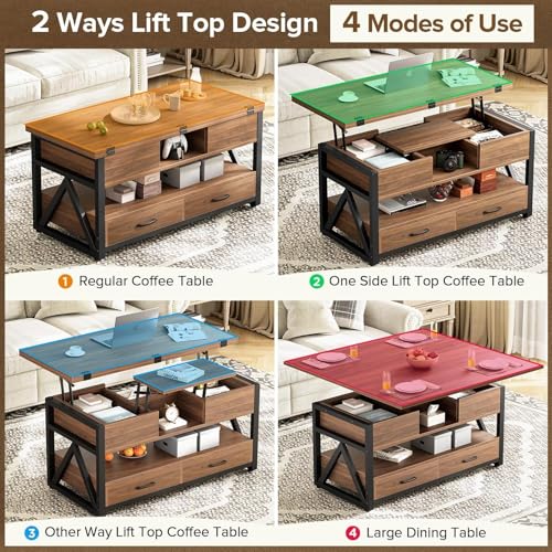 Lift Top Coffee Table with Storage Drawers L3789