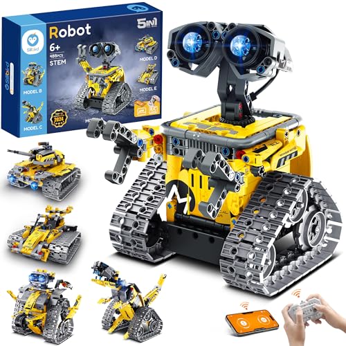 Robot Building Kit with Remote Control STEM Gifts for Boys Ages 8-12, 488 Pieces - Blue P464