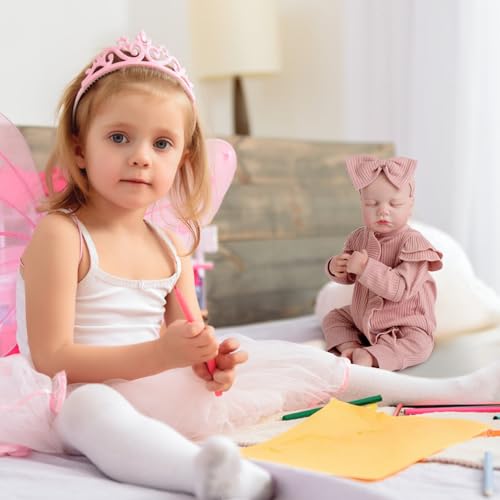 Realistic Reborn Baby Doll, 18 Inch Soft Body Sleeping Baby Girl with Pink Clothing Z645