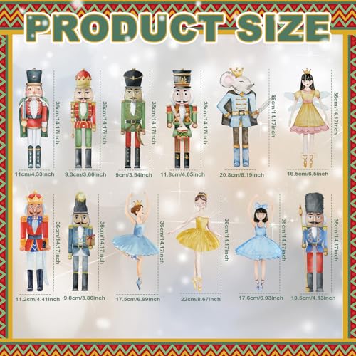 12 Pcs Christmas Nutcracker Yard Signs with Stakes Outdoor Lawn Decor C719