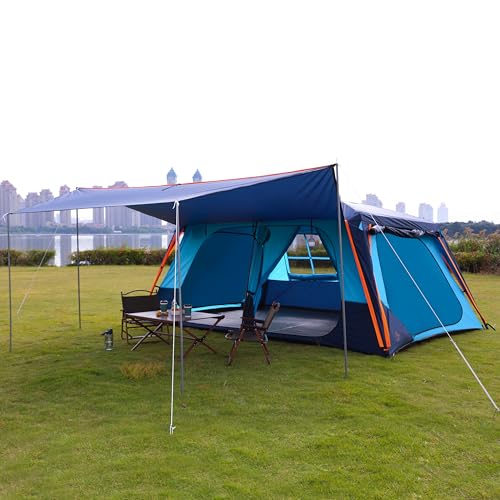 Extra Large Family Cabin Tent for Camping, 2 Rooms, 3 Doors, Waterproof E6603