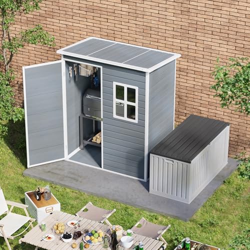 Outdoor Storage Shed with Floor, Lockable Doors, Window, Vents, Steel Frame U71245