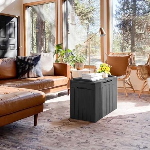 31 Gallon Resin Deck Box Waterproof Indoor Outdoor Storage for Patio Cushions and Garden Tools L90121