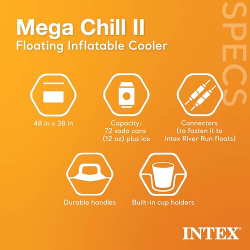 Inflatable Beverage Cooler Float with Lid, 2 Pack U676375