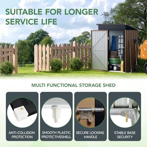 Outdoor Steel Storage Shed with Lockable Doors and Windows E249038