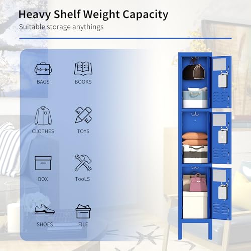 Steel Lockers for Employees, Lockable Storage Cabinet with Assembly X270