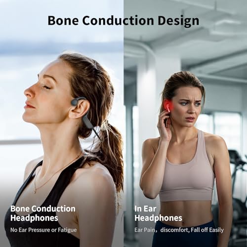 Bone Conduction Open Ear IPX8 Waterproof Bluetooth Headphones with Mic for Swimming Sports X38358