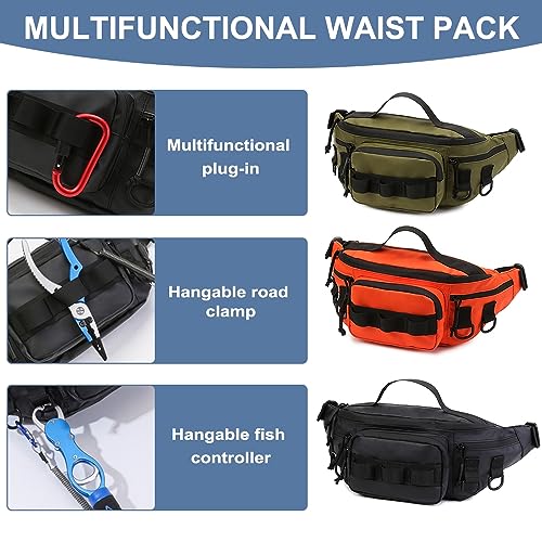 Fishing Tackle Bag, Waterproof Waist Bag for Outdoor Fishing R399