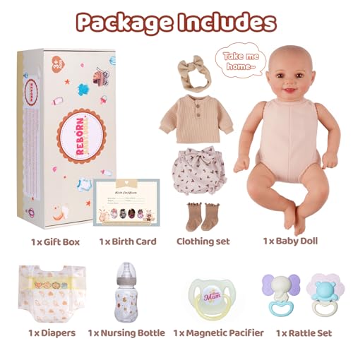 Reborn Baby Doll Sunny - 17 Inch Soft Vinyl Realistic Poseable Doll with Accessories L43468