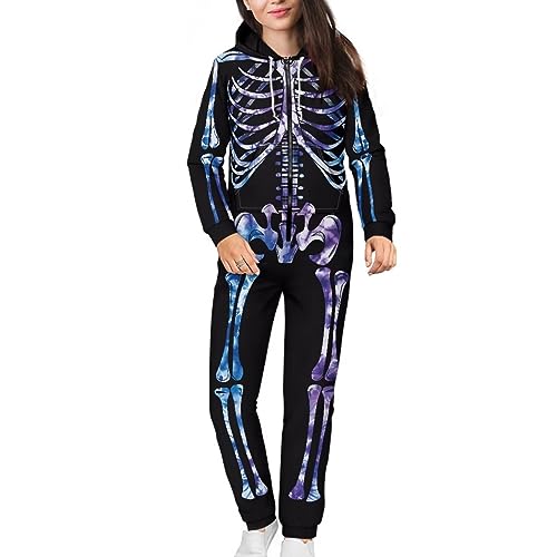 Adult Onesie Hooded One-Piece Pajama Zipper Jumpsuit for Men and Women I930