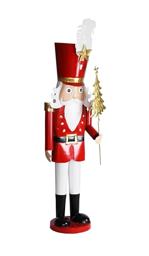 Giant Hand-Painted Red Christmas Nutcracker Soldier Ornament on Stand T877