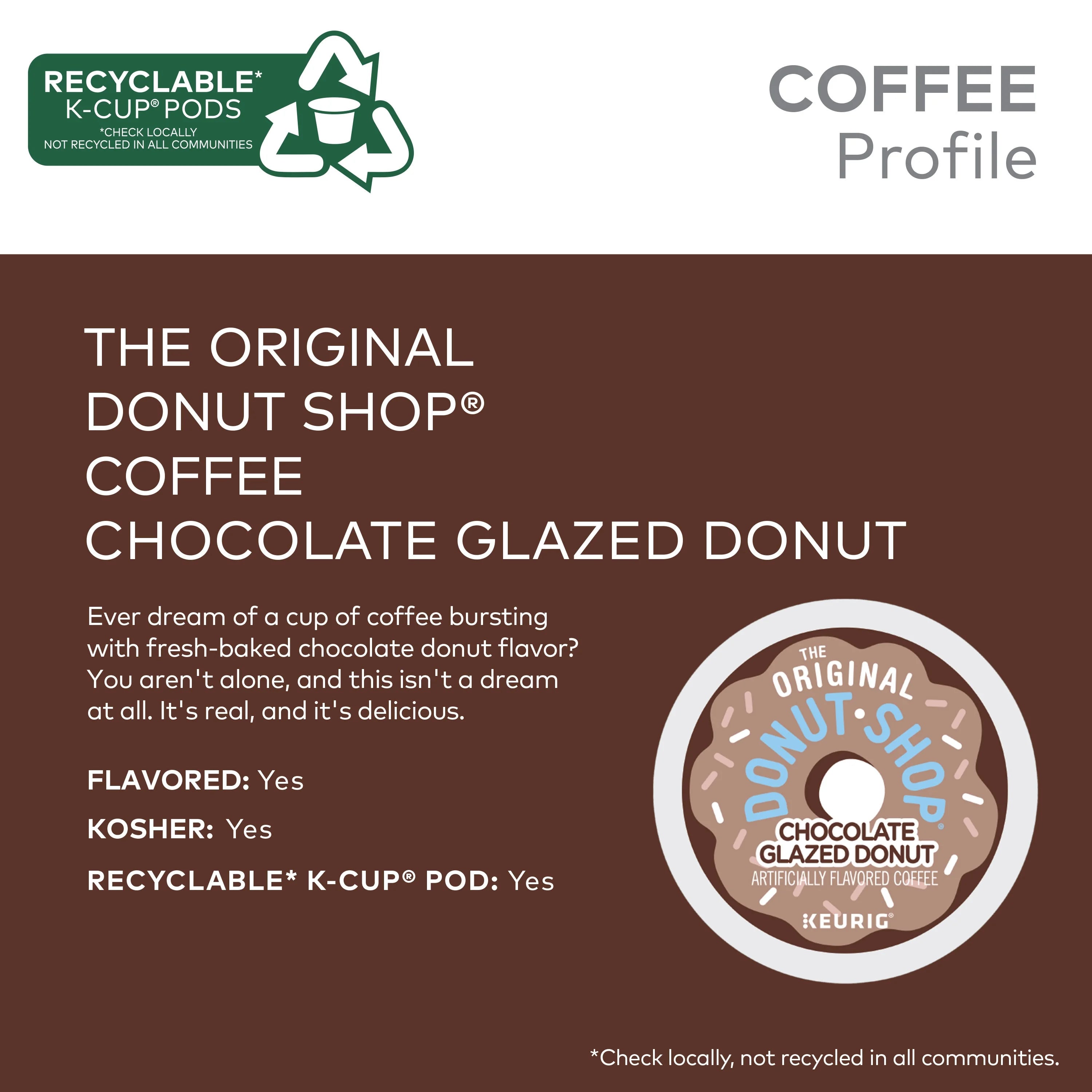 Chocolate Glazed Donut Medium Roast Coffee Pods, 24 Count R1431