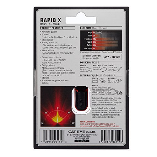 USB Rechargeable LED Bike Safety Tail Light T43616