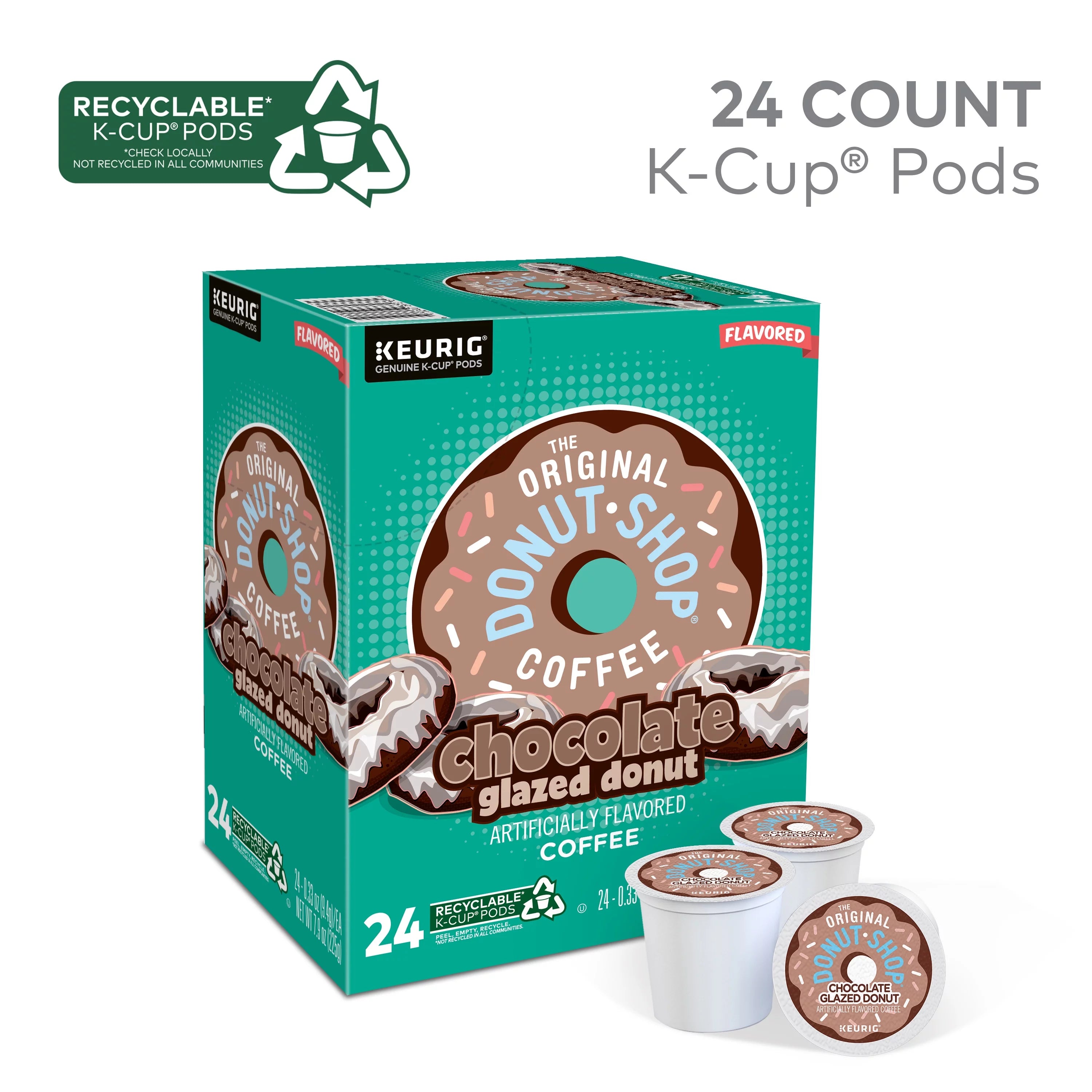 Chocolate Glazed Donut Medium Roast Coffee Pods, 24 Count R1431