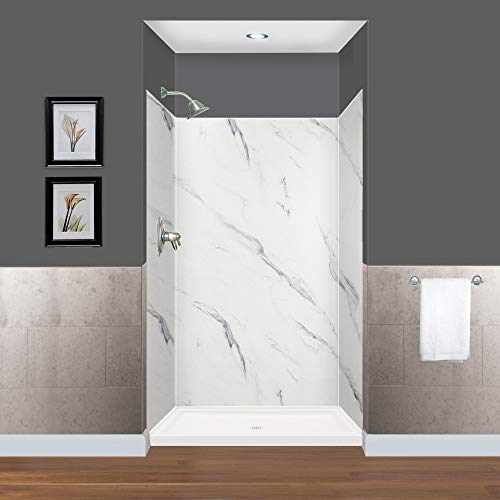 3-Panel Shower Wall Kit, 36 x 36 x 72 in, Bianca B8618