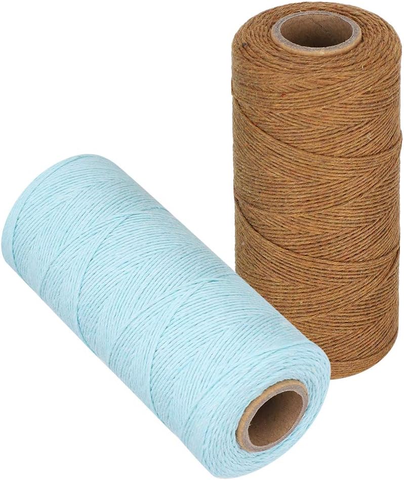 2 Rolls Weaving Thread, Pure Cotton Yarn for Knitting Tatting Carpet K60416