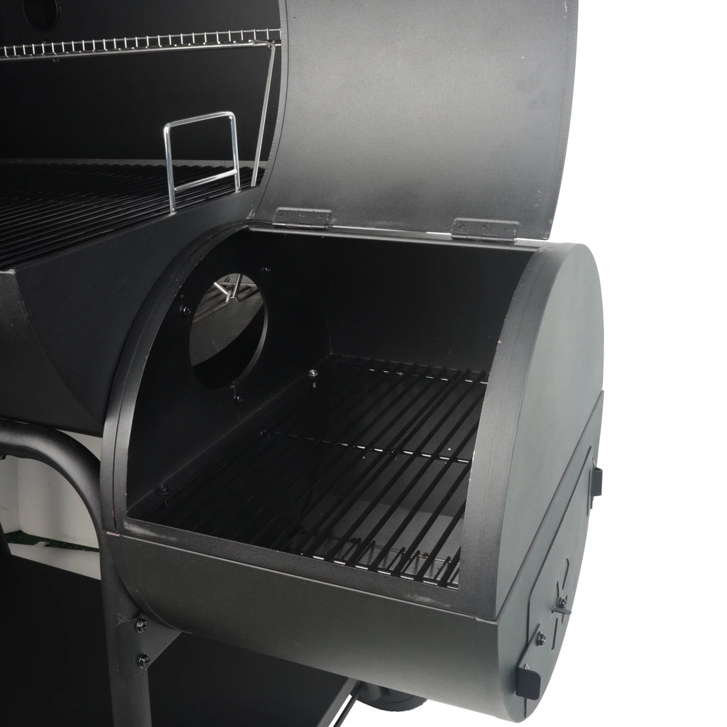 28" Offset Steel Charcoal Smoker Grill with Side Firebox B1997