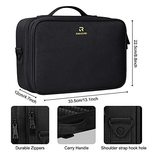 Large Capacity 3 Layer Makeup Case Cosmetic Organizer with Brush Bag R31262