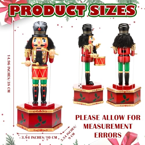 Nutcracker Music Box Wooden Soldier Toy Christmas Wind Up Musical Decor X3406