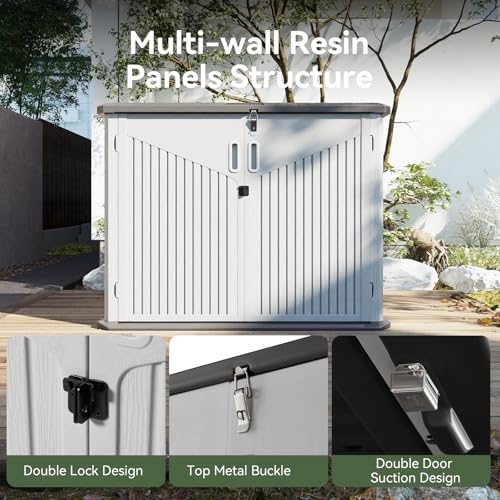 Outdoor Storage Shed with Floor, Waterproof Vertical Cabinet I260366