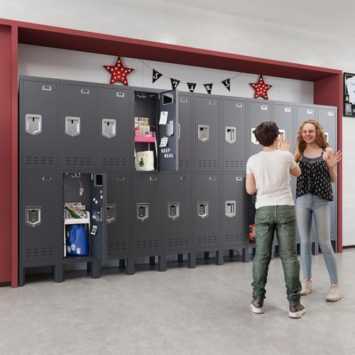 5-Door Steel Storage Locker with Hooks and Card Slots M92401