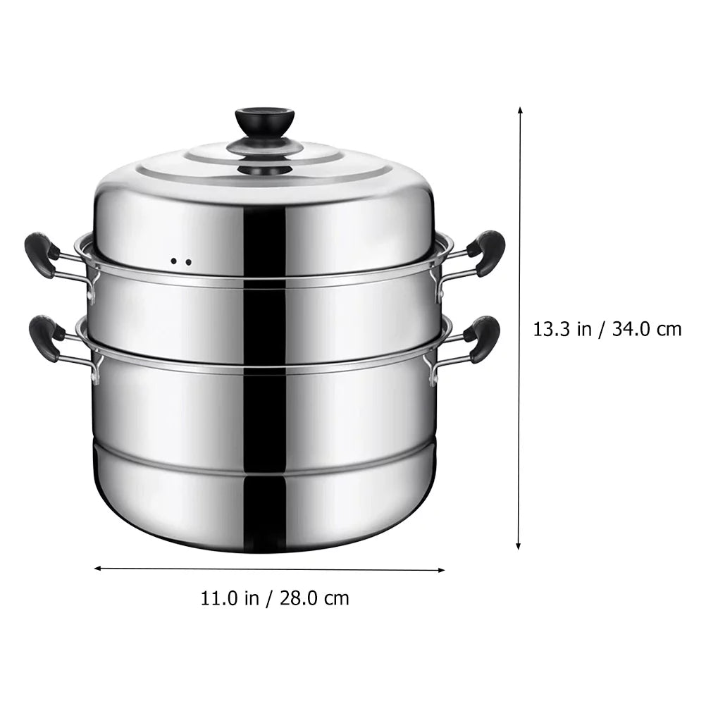 Stainless Steel Three Layers Steamer Pot L604