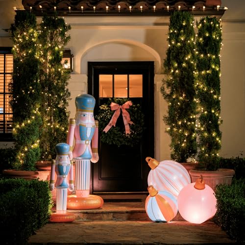 Giant Inflatable Pink Nutcracker Christmas Decor, Indoor/Outdoor F1618