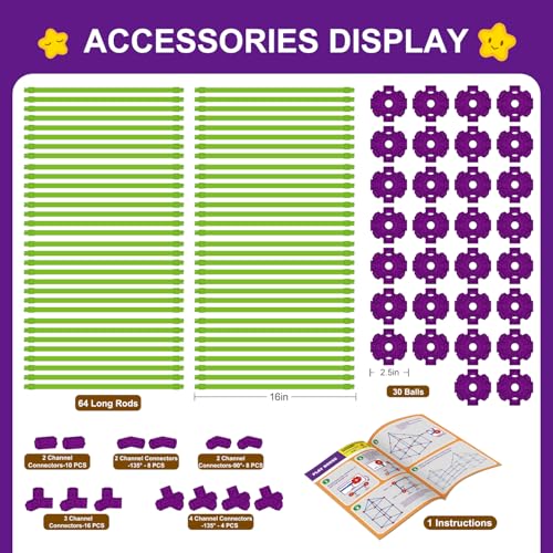 Fort Building Kit for Kids, STEM Construction Toys, 140 Pieces V503086