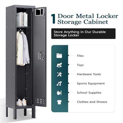 5-Door Steel Storage Locker with Hooks and Card Slots M92401