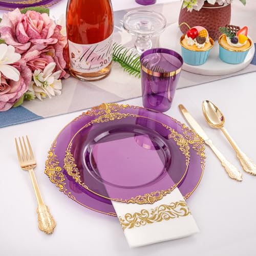 Gold Plastic Dinnerware Set for 50 Guests N48810