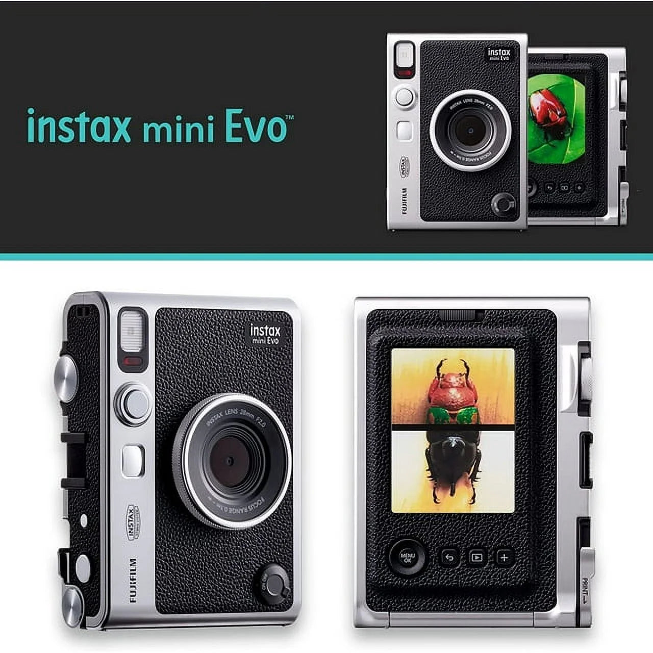 Hybrid Instant Camera with Twin Pack Film, 16GB microSD Card, and Case Z720