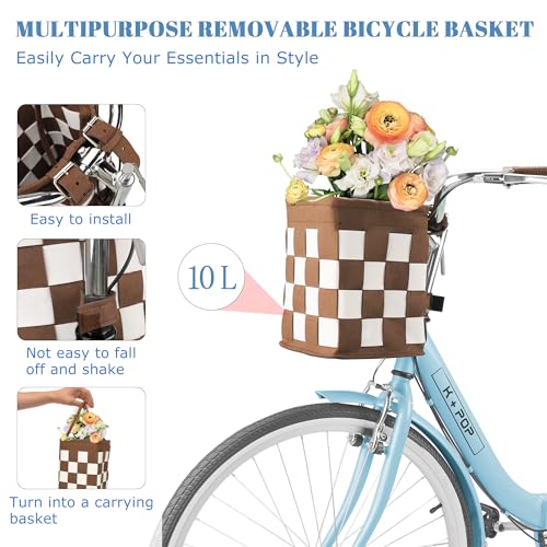 Foldable 26-Inch Beach Cruiser Bike with Front Basket, 7-Speed D209