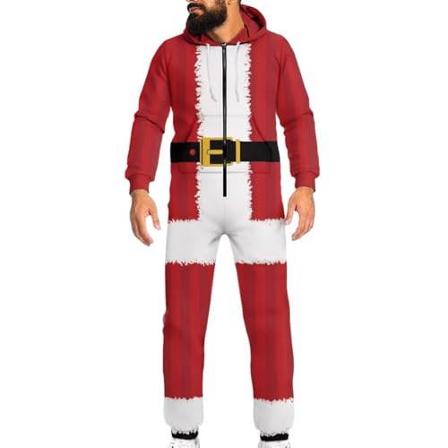 Adult Onesie Hooded One-Piece Pajama Zipper Jumpsuit for Men and Women I930