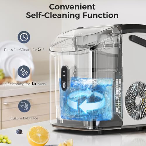 Nugget Ice Maker Countertop, Portable Sonic Ice Machine with Self-Cleaning N91574