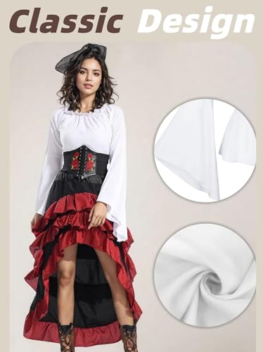 Pirate Costume for Women with Shirt Skirt Corset Belt K4037