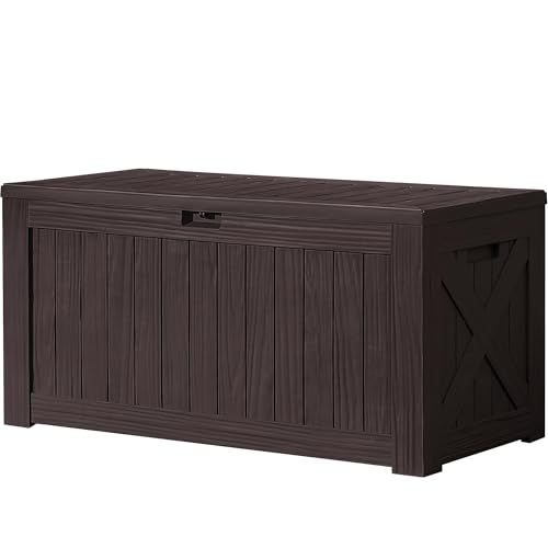 Outdoor Resin Deck Box 120 Gallon Waterproof Lockable F693676