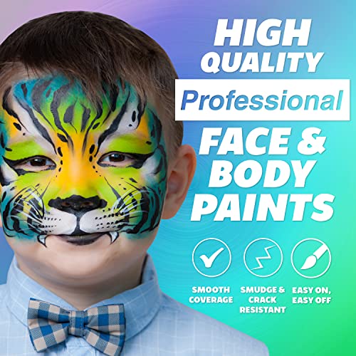 Face Paint Palette 12 x 10 gm Water Activated Hypoallergenic Non Toxic Body Paint Kit I5010