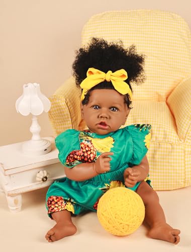 22.8 Inch Realistic African American Baby Doll with Soft Body K201