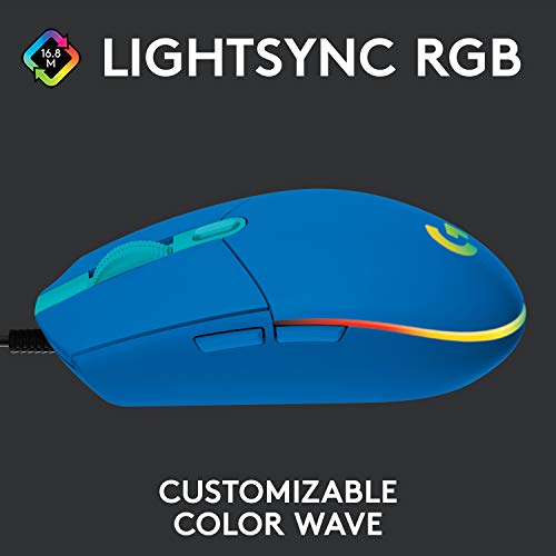 Wired Gaming Mouse, 8000 DPI, RGB, 6 Programmable Buttons Y69424