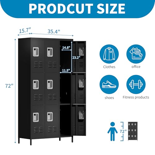 Metal Lockers with Shelves 72" H for Employees C448234