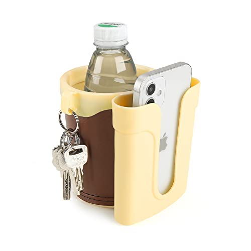 Accmor 3-in-1 Bike Cup Holder with Cell Phone Keys Holder, Bike Water Bottle Holders, Universal Bar Drink Cup Can Holder for Bicycles, Motorcycles, Scooters, Grey Green