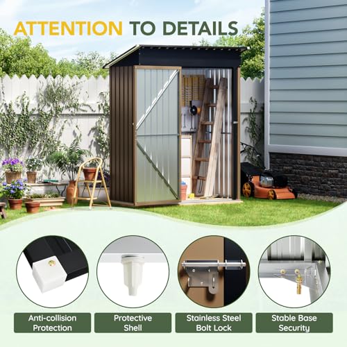 Outdoor Steel Storage Shed with Lockable Doors and Window L987864