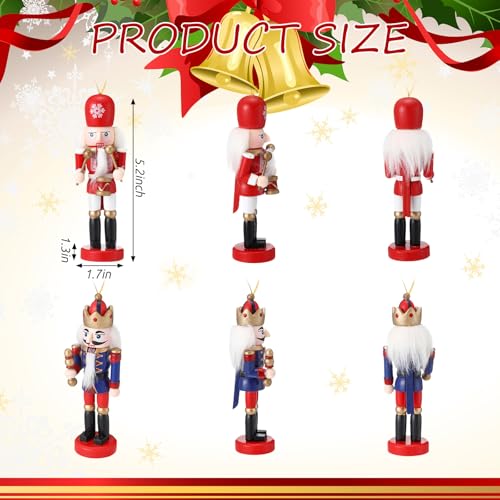 Christmas Nutcracker Ornaments Wooden Hanging Decorations 5 Inch H421