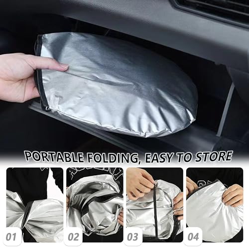 Car Sun Shade Windshield with Opening, Foldable Blocker for Most Cars SUVs Trucks U129618