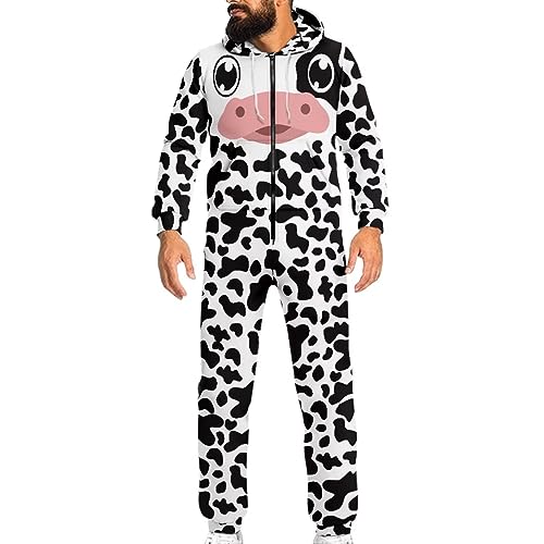 Adult Onesie Hooded One-Piece Pajama Zipper Jumpsuit for Men and Women I930