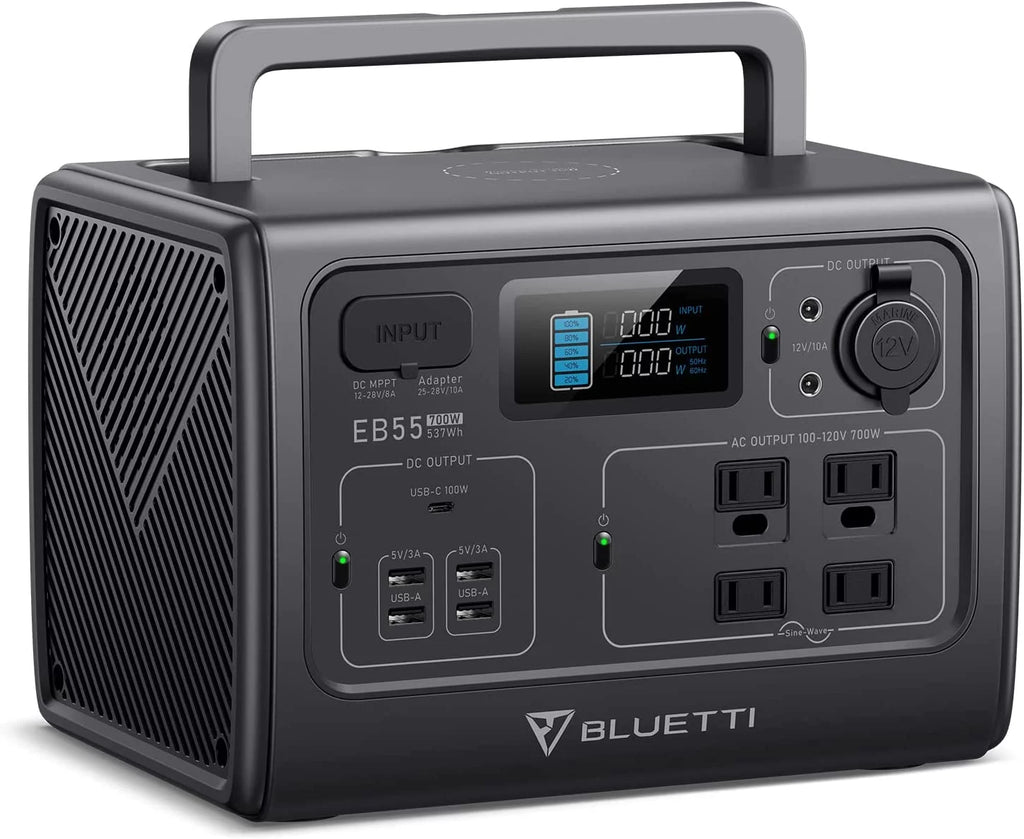 Portable Power Station 537Wh Solar Generator 700W AC Outlets V489