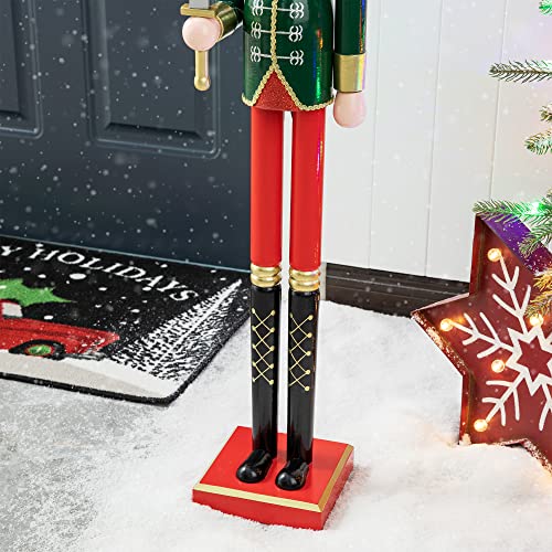 Wooden Nutcracker Decoration 42 Inch Christmas Indoor Outdoor C418758