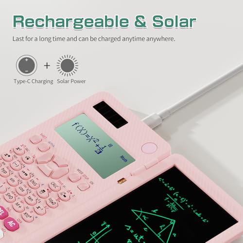 Scientific Calculator with Notepad, 2-Line Display, Solar and Battery Powered Q967